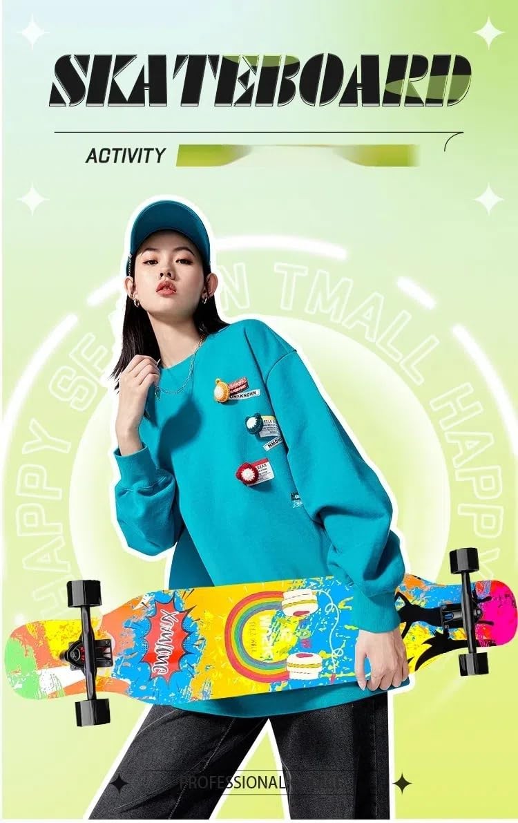 Customizable Patterns Supported， ProfessionalGrade AllRound Longboard，42Inch ...