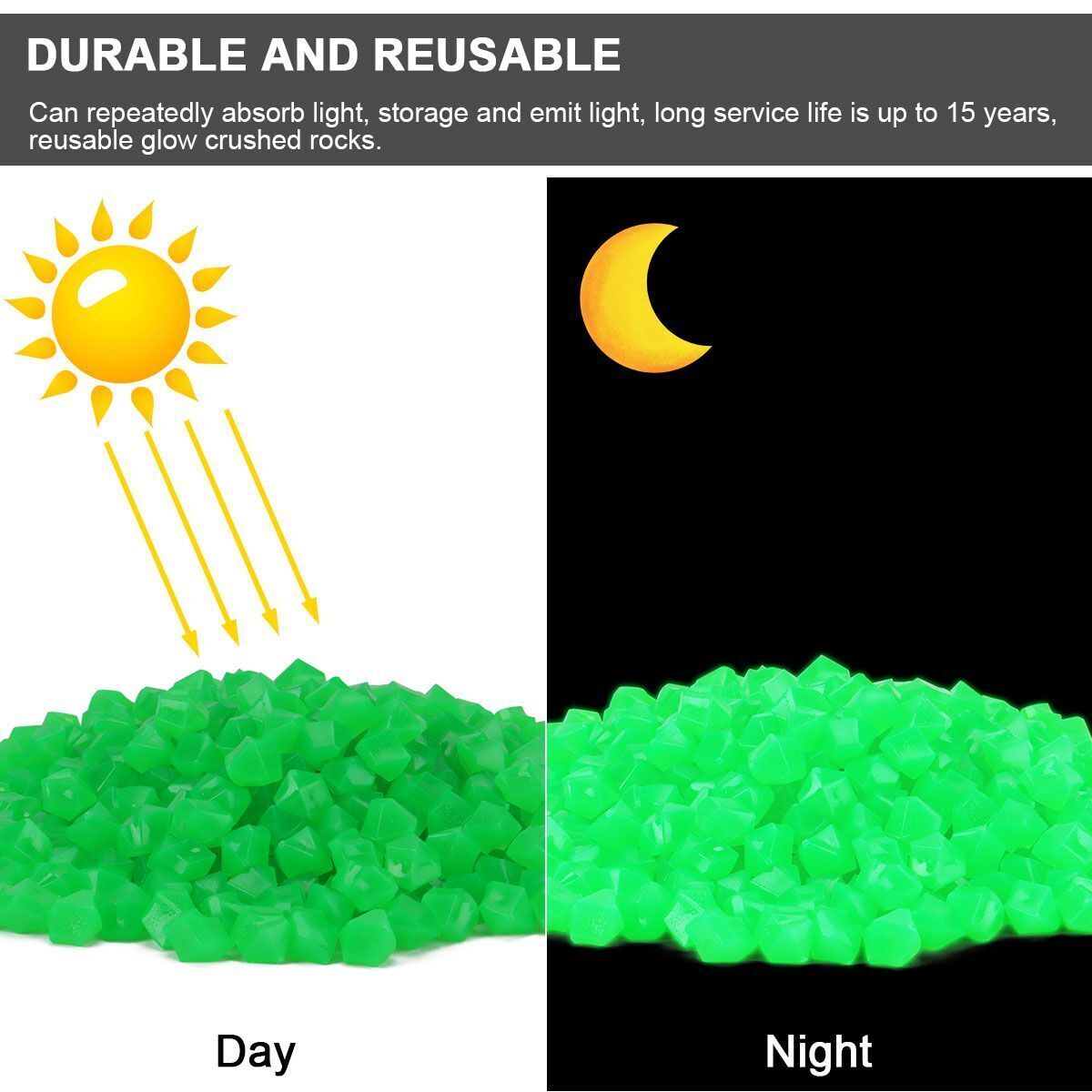 600/300x Glow in The Dark Pebbles Garden Glowing Rocks Fish Tank Luminous Stones