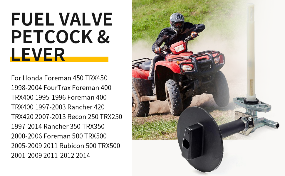 Fuel Valve Petcock & Lever Screw For Honda TRX500FA 01-14 Foreman Rubicon 500