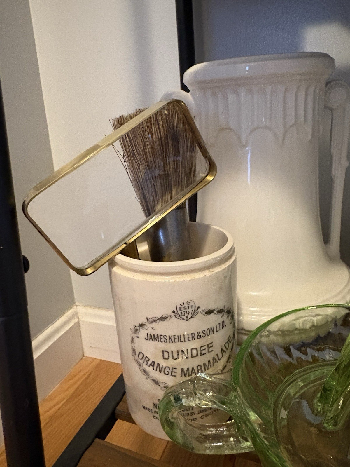 Vintage Magnifying Glass Donigan Optical K.C. MO USA Brass Wood Rectangular