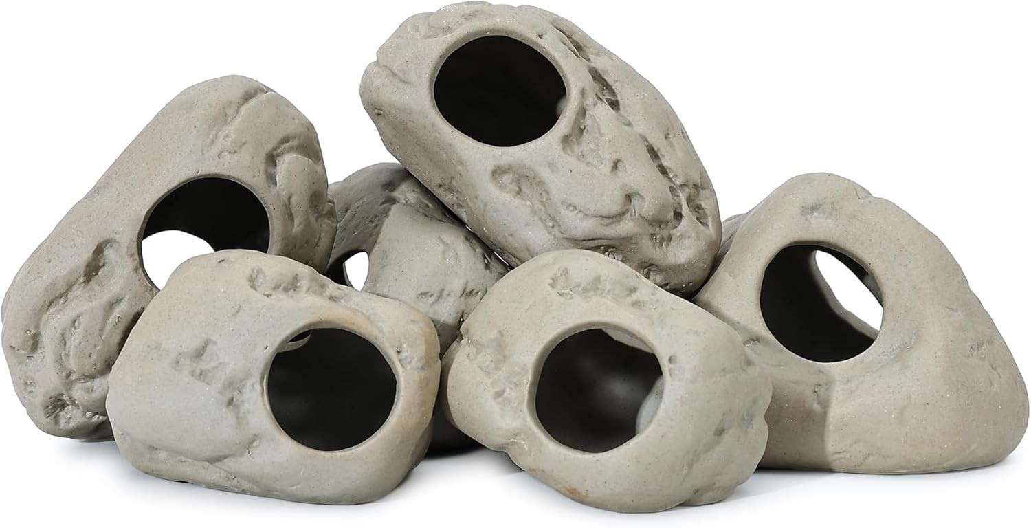 Aquarium Rock Cave Decor For Shrimp Cichlid Hiding Breeding (set 8)