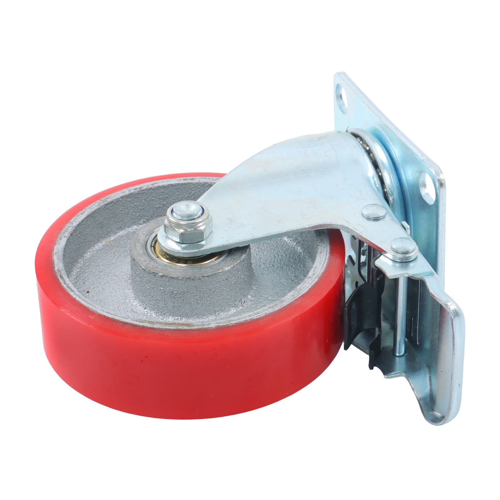 4 Pack 4 Inch Polyurethane Heavy Duty Swivel Caster Wheels With Brake Galvanized