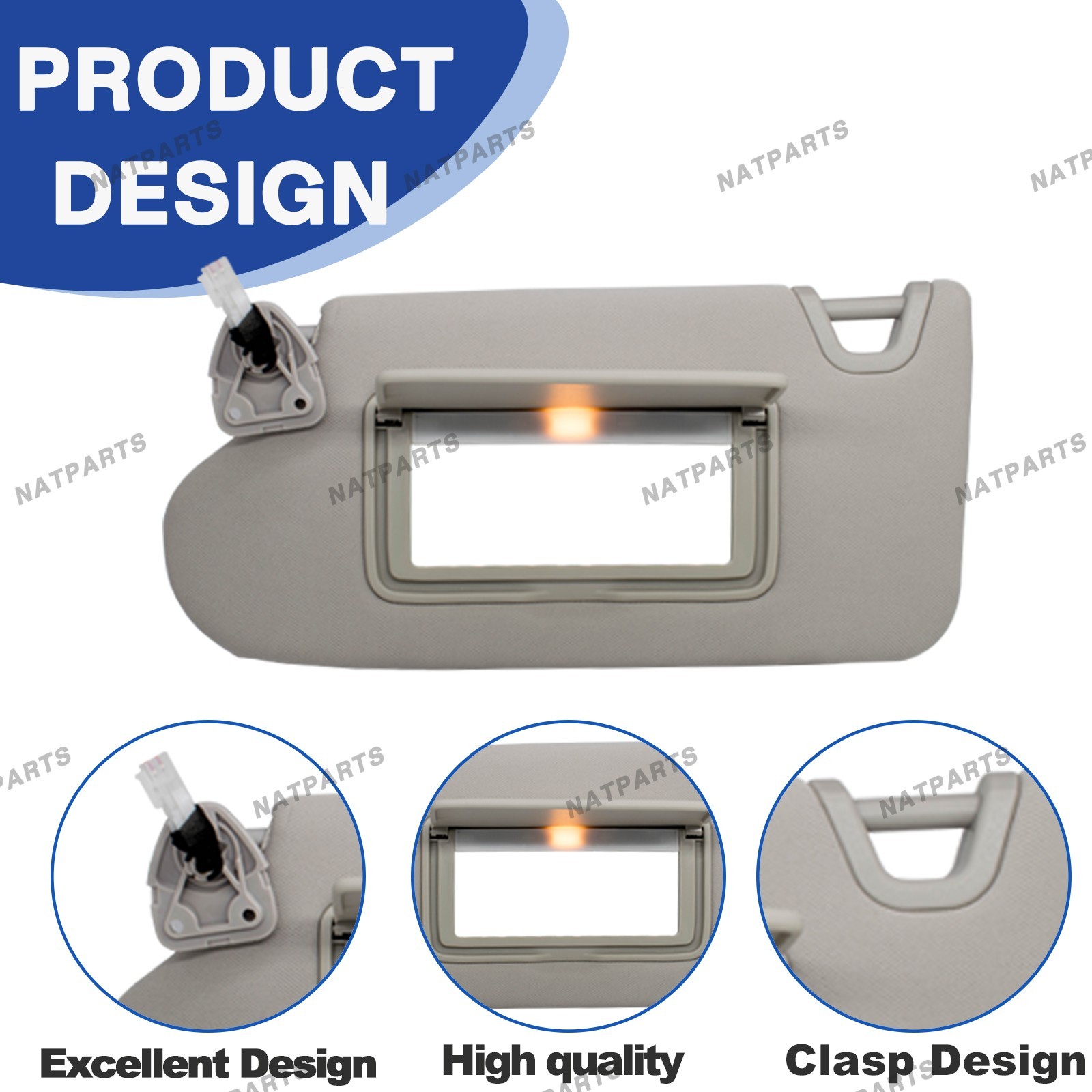 Left Driver Side Sun Visor W/ Light For 2013-2018 Nissan Altima 96401-3TA2A