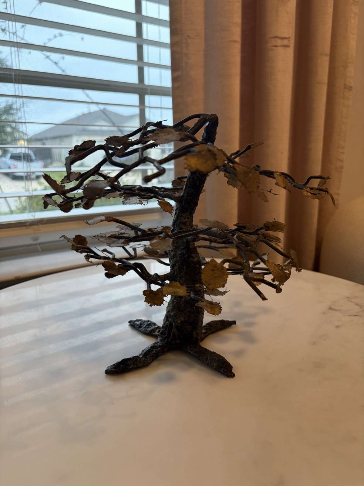 Vintage C. Jeré Signed Brutalist Bonsai Tree Sculpture | Mixed Metal MCM