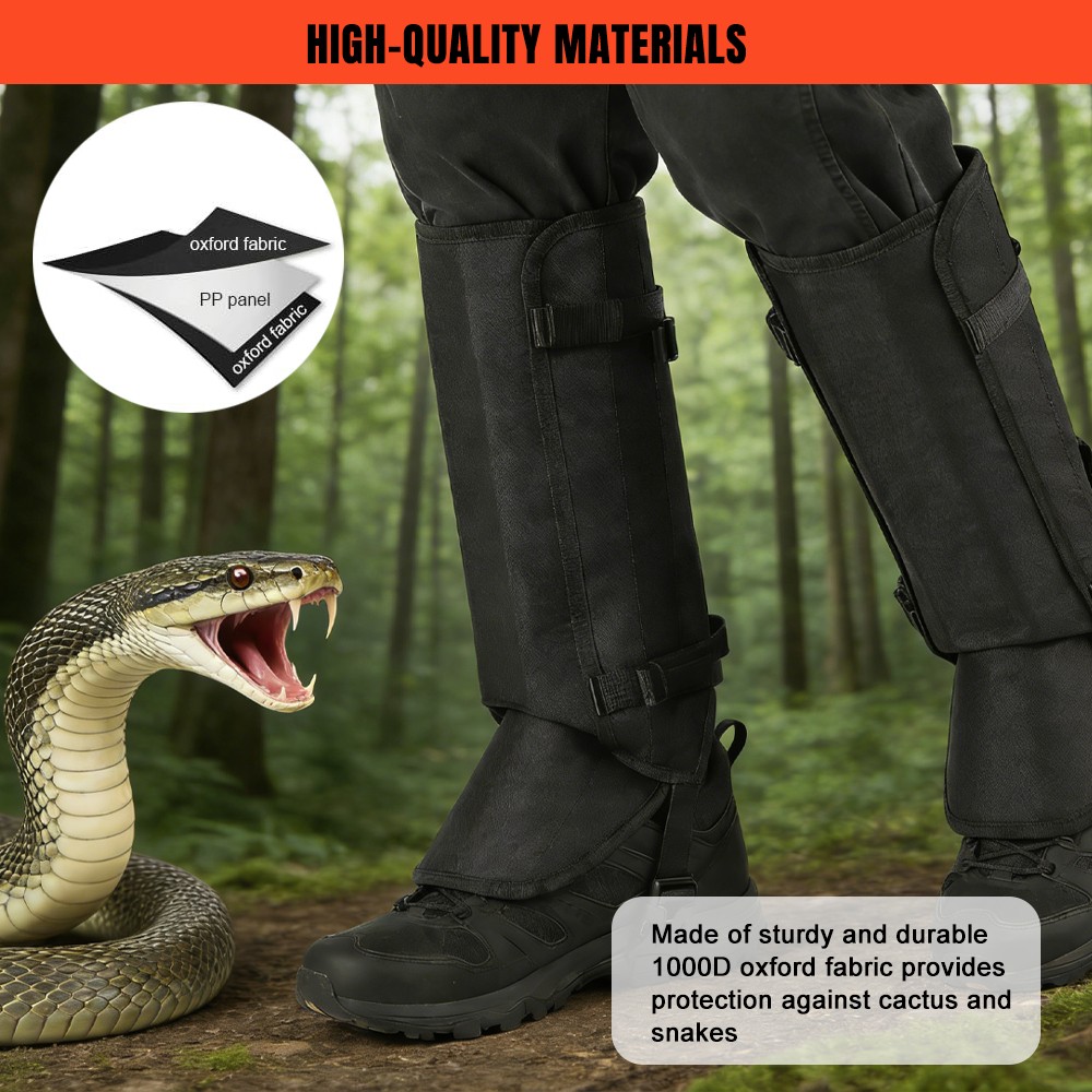 Outdoor Snake Gaiters Adjustable Anti-Bite Leg Guards Waterproof Chap Protector