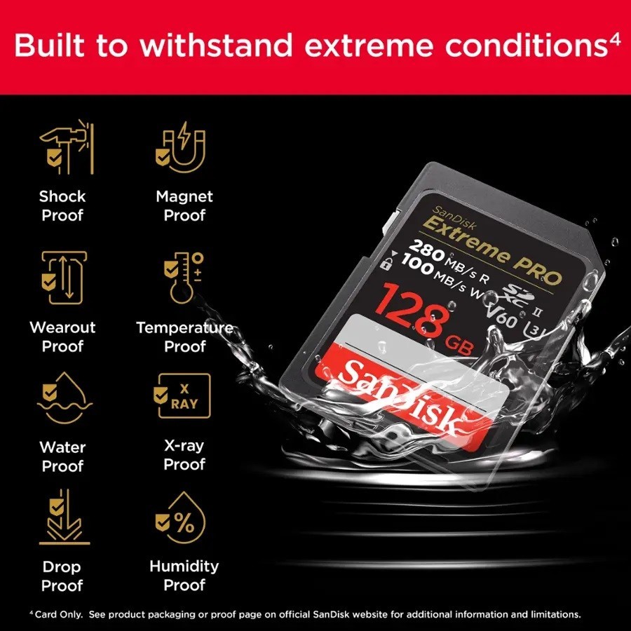 SanDisk - Extreme PRO 128GB SDXC UHS-I V30 Memory Card 170MB/s