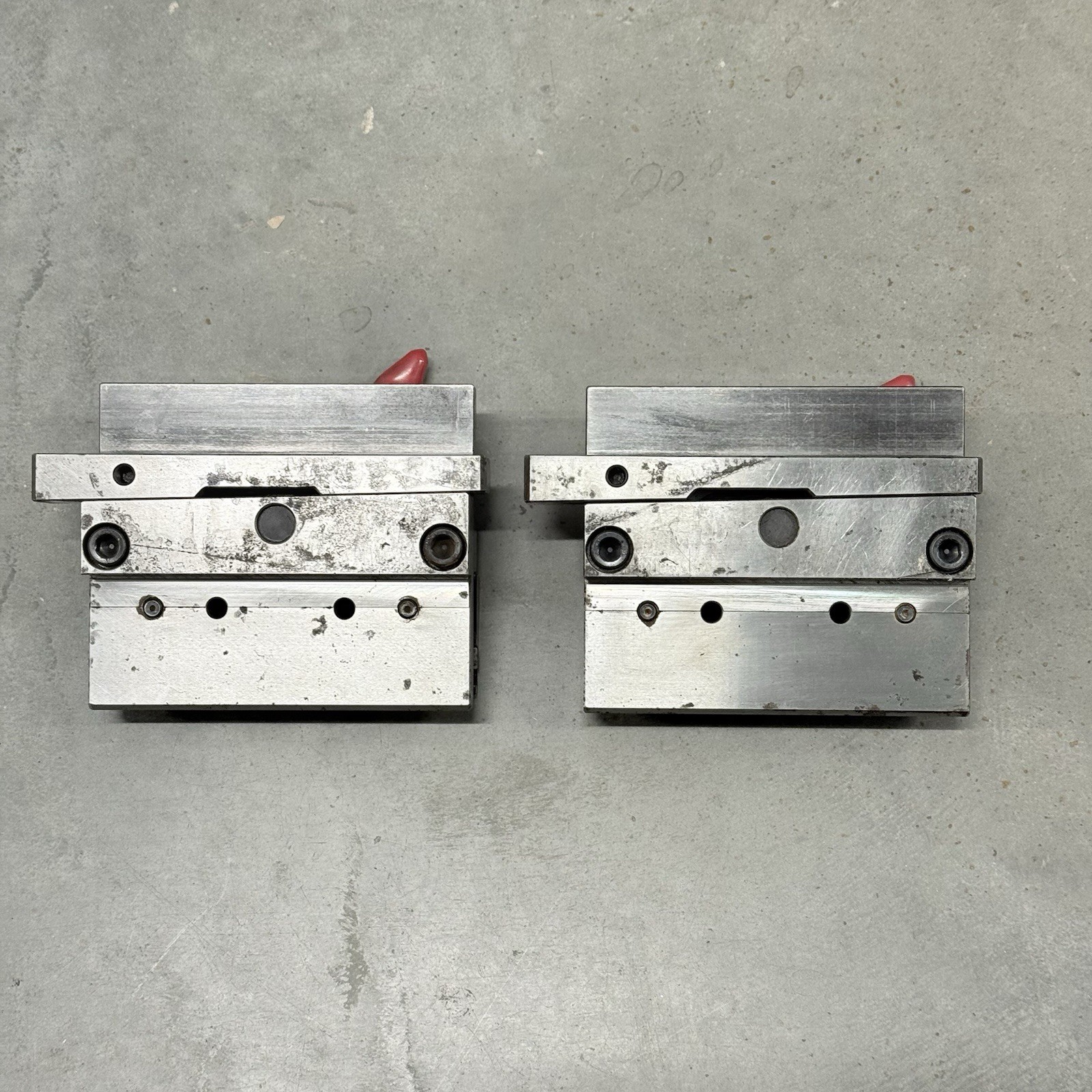 (2) Genuine Amada Single Slide Press Brake Quick Release Clamp Punch Holders
