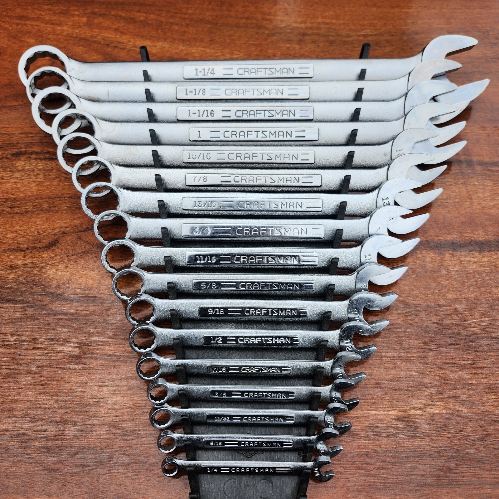 Craftsman SAE Combination Wrench Set USA 12 Pt 1/4" -1- 1/4" 17 Tools All VV Ser
