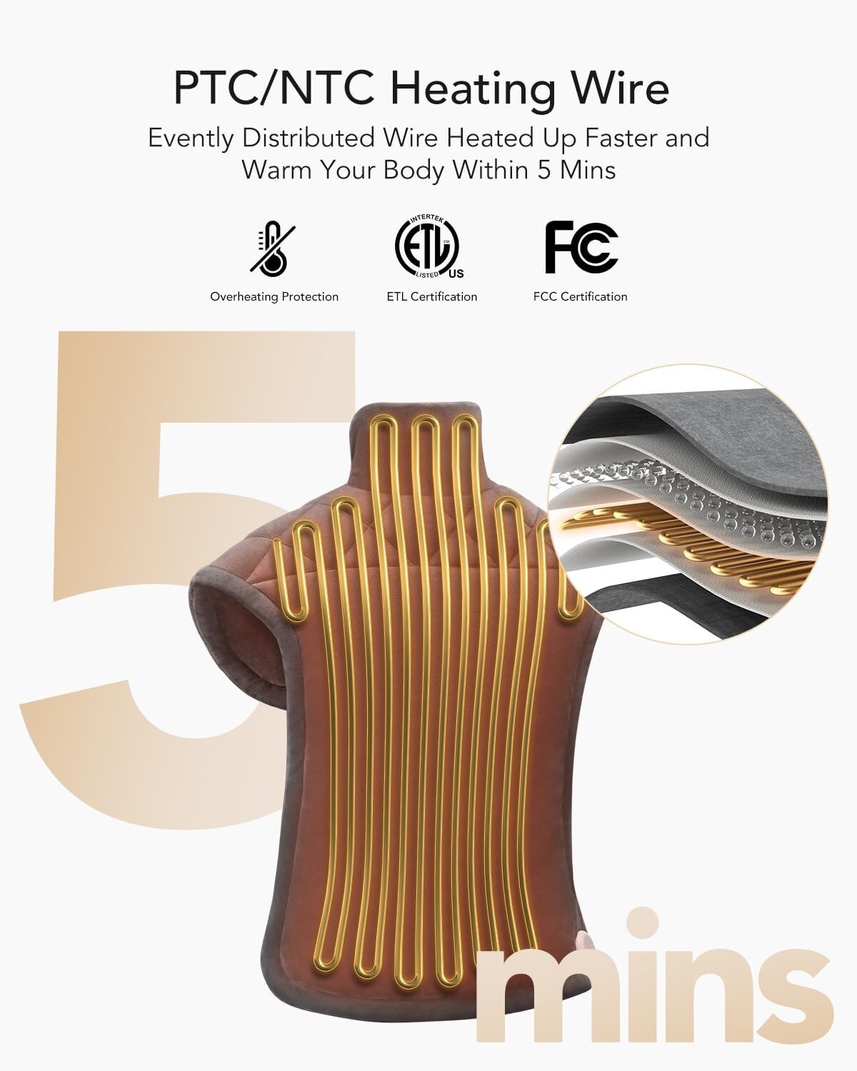 Weighted Heating Pad for Neck Shoulders Back Heated Pad Neck Warmer Pain Relief