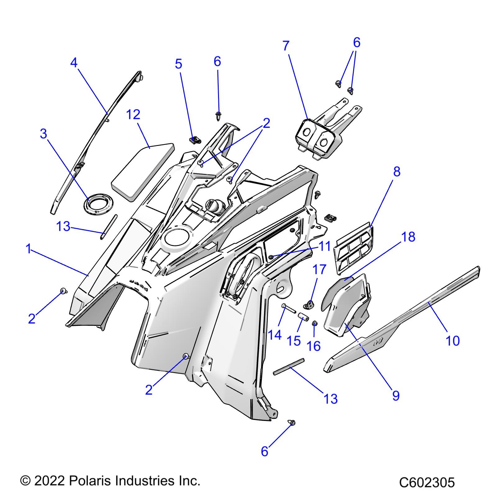 Polaris Console Vent, for Snowmobile Models, Genuine OEM - 5457103
