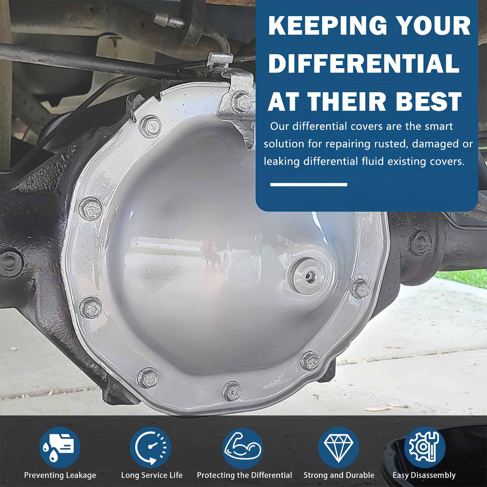 Rear Differential Cover with Gasket & Magnet Compatible with GMC Chevrolet