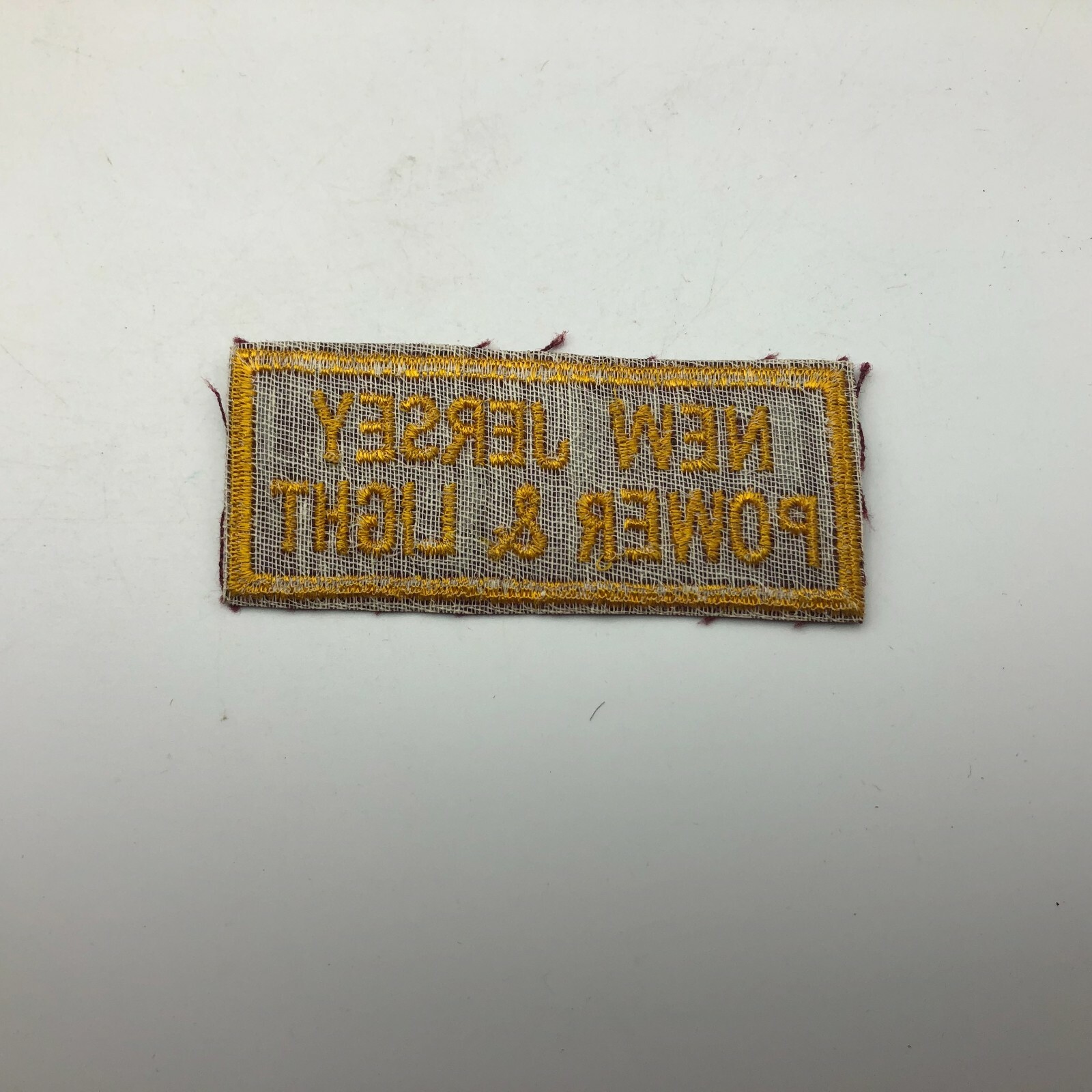 New Jersey Power & Light Patch Uniform Cap Hat Patch 1-1/2" x 3-3/8" Vintage