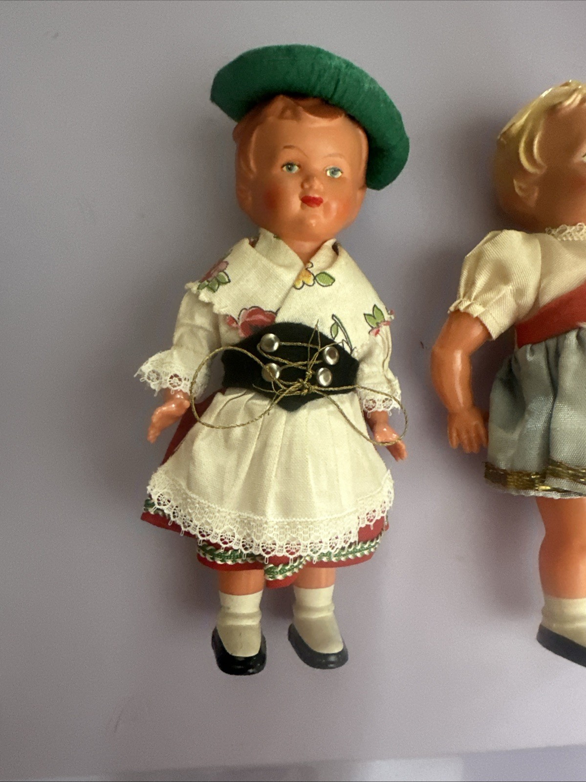 VINTAGE Germany Wind Up Dancing Dolls Celluloid One Without key Lot Of 2