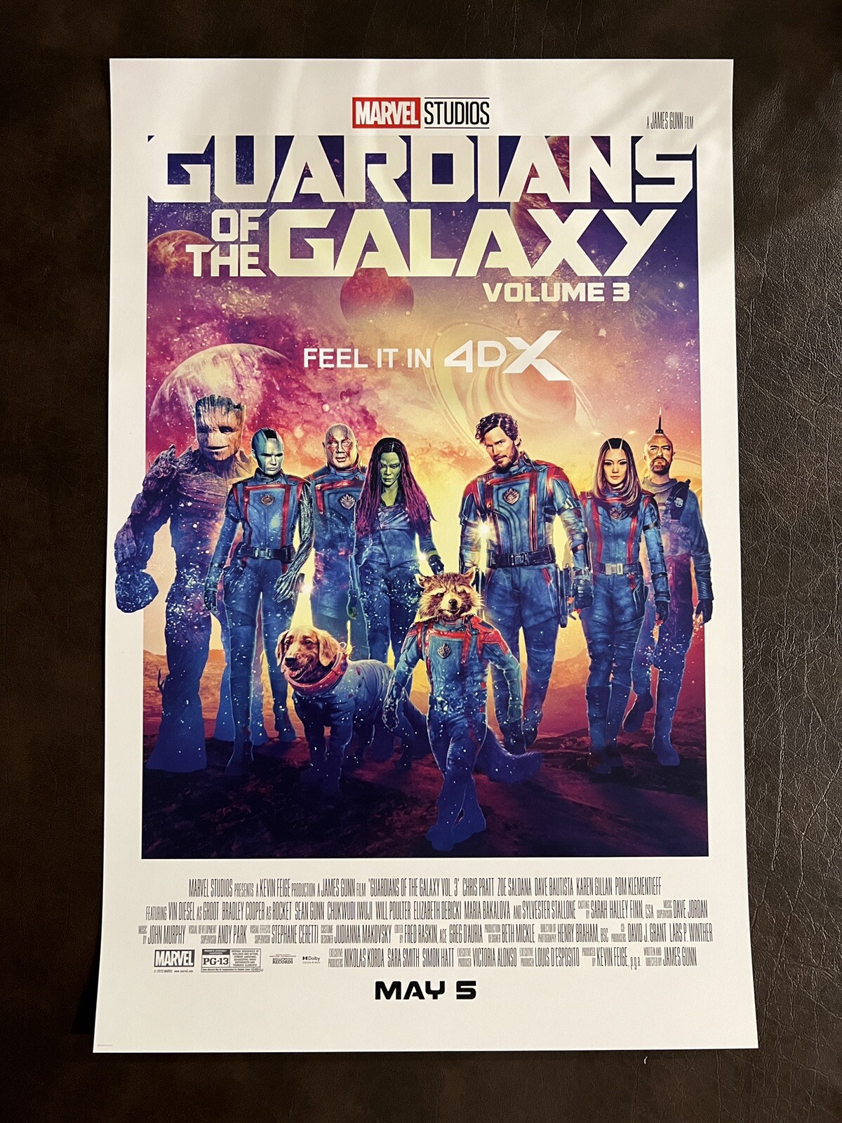 GUARDIANS OF THE GALAXY Vol. 3 REGAL 4DX 11x17” Poster & Bonus SDCC Pizza Poppa