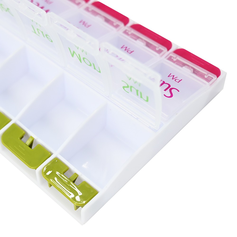 8" Weekly Pill Box Organizer Twice 7 day Organizer Case Medicine USA