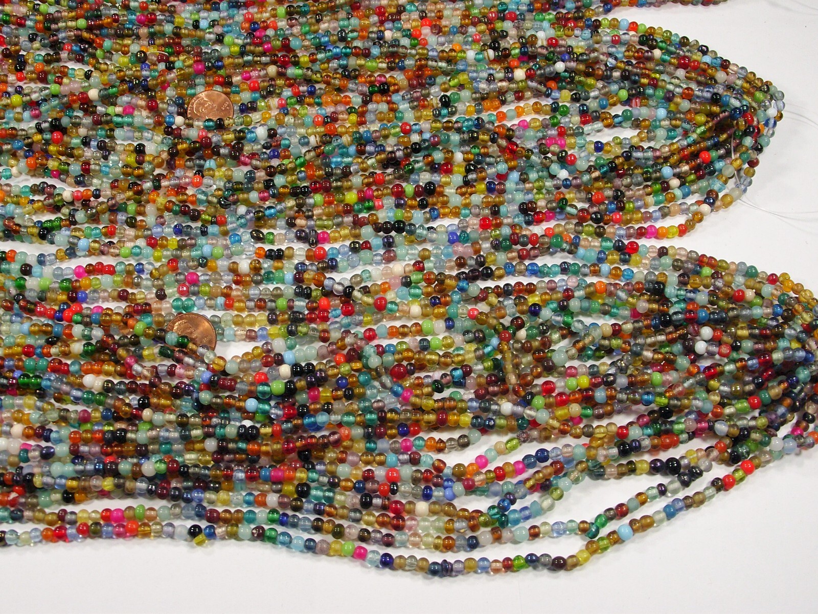 30 Strands 36" India Handmade Assorted Color Glass Beads Wholesale Bulk (CT-52)
