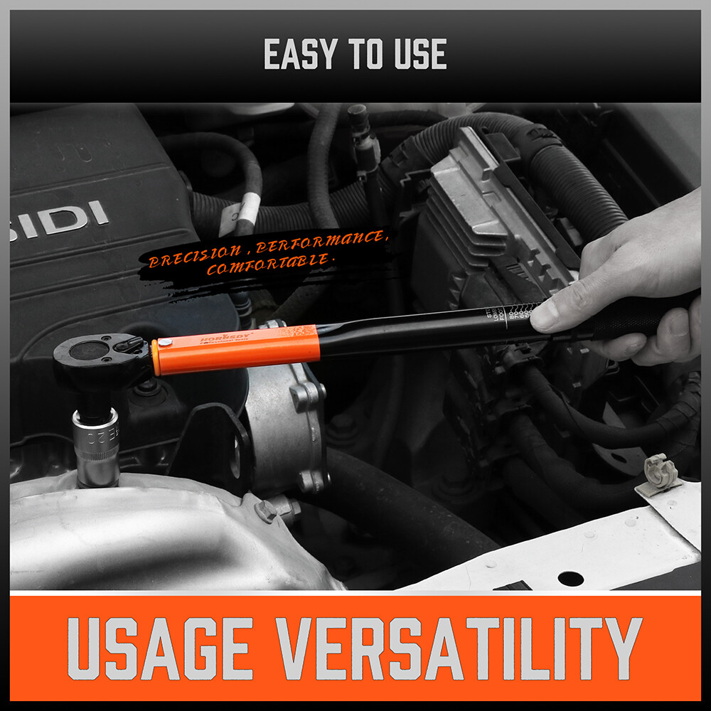 3/8" Torque Wrench Snap Socket Professional Drive Click Ratcheting Reversible