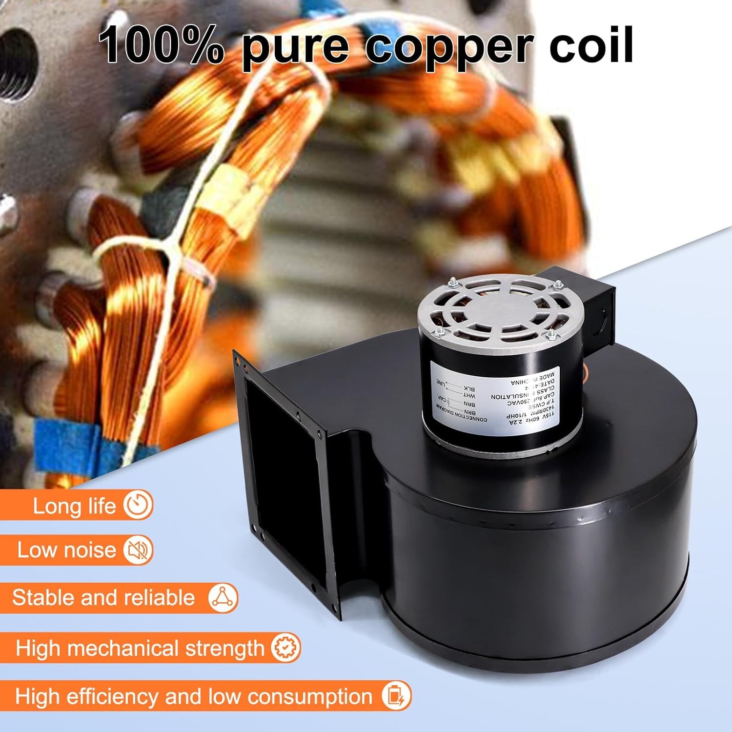 1TDT2 Blower Replacement For Pellet Stoves,Wood Stoves,Furnaces,Fireplace Dayton