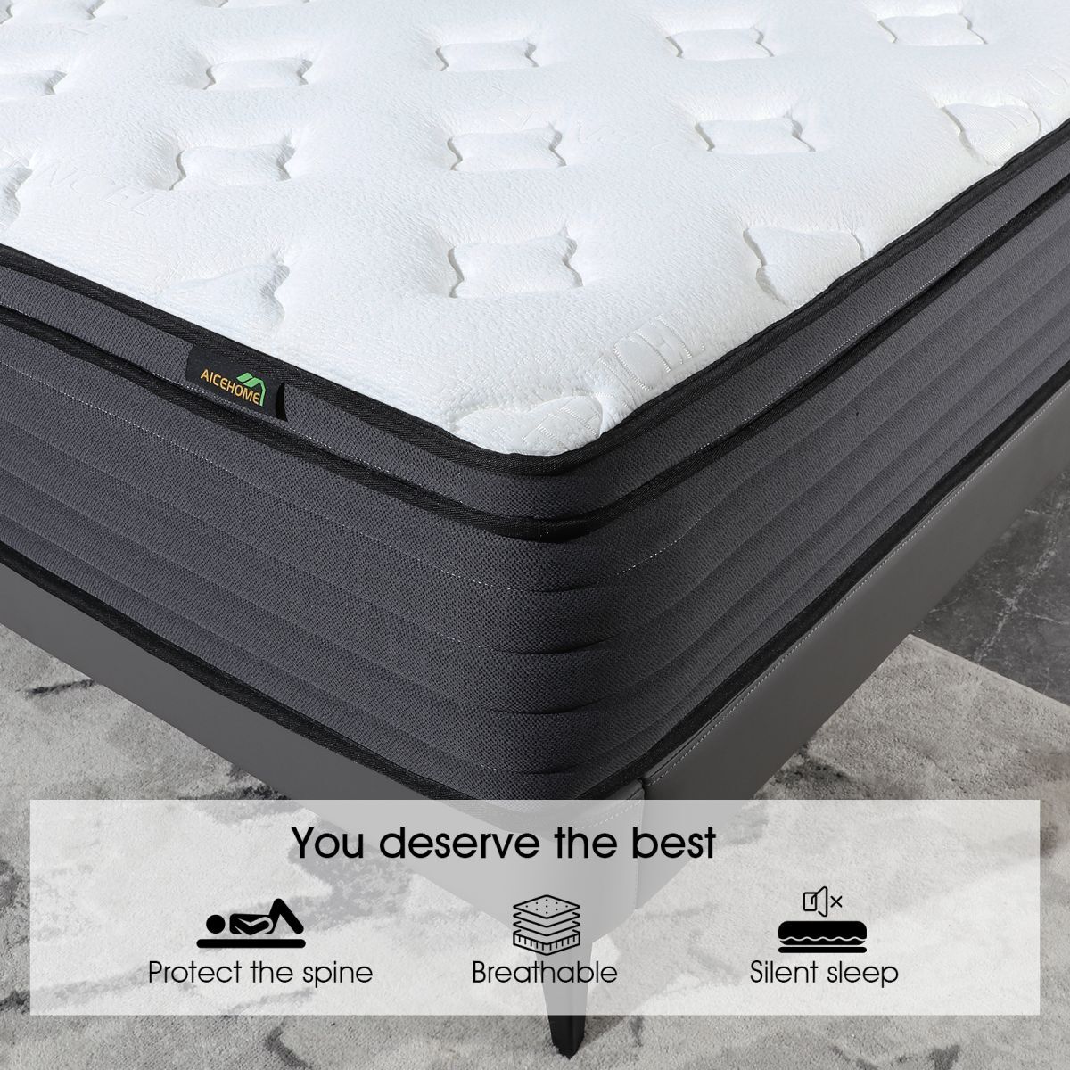 10" 12" 14" Gel Memory Foam Mattress Innerspring Twin Full Queen King Hybrid Bed