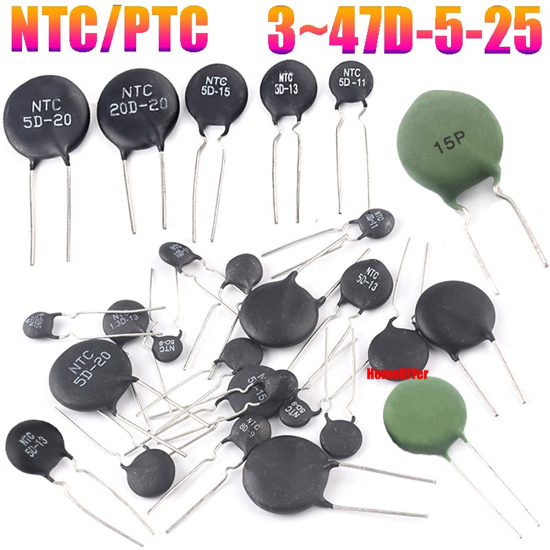 NTC/PTC Thermistor Temperature Sensor 3D/5D/8D/10D/20D/47D-5/7/9/11/13/15/20/25