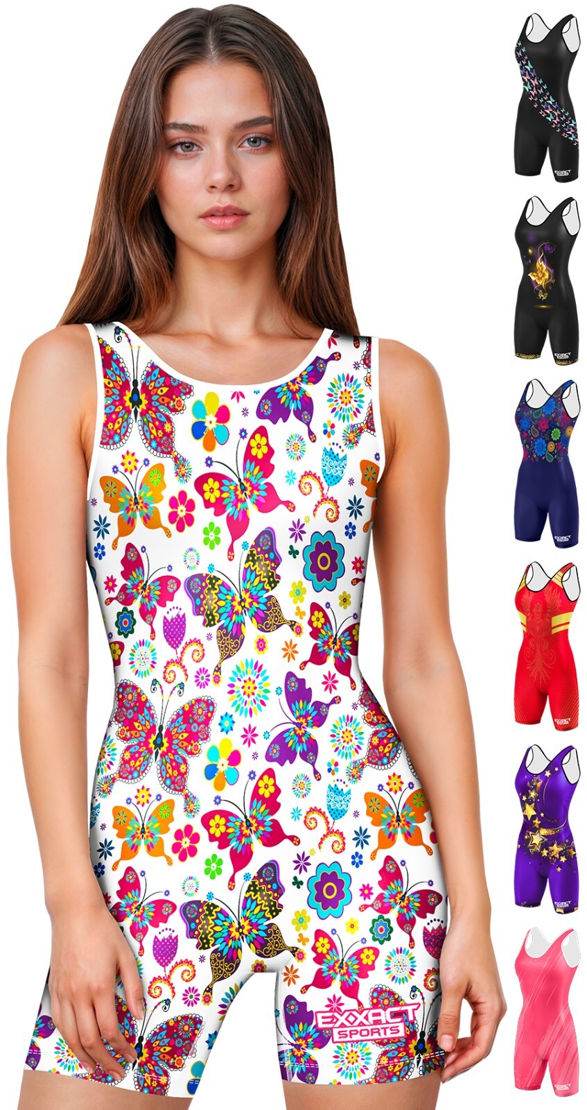 Exxact Sports Sublimated High-Cut Women's Wrestling Singlets ( Adult )