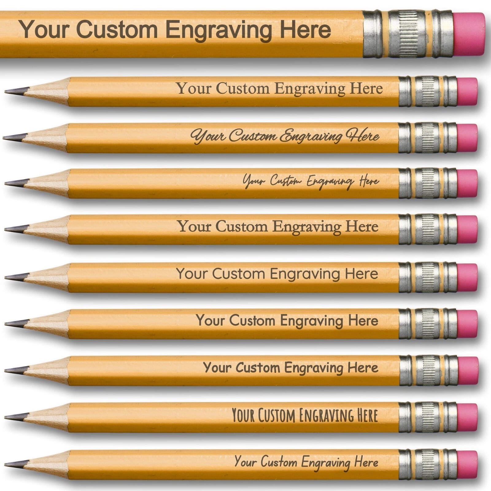 Custom Pencil Engraved Bulk (12-250pk) Personalized Business School Teacher Gift