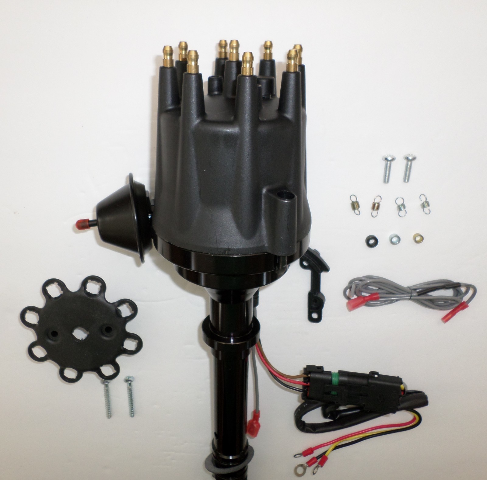 CHEVY Pro Series V8 ALL BLACK Ready-to-Run Small Cap HEI distributor + 45K Coil