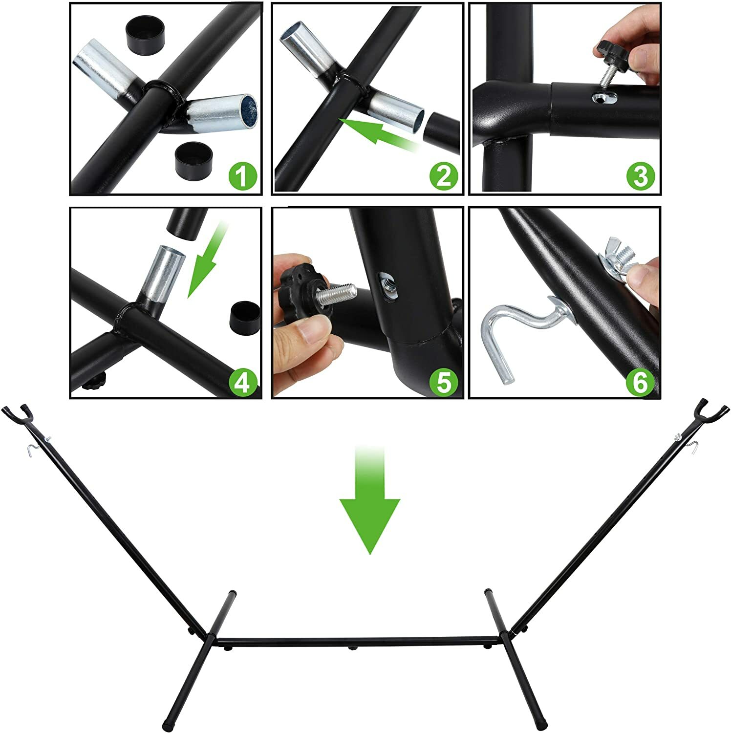 Heavy Duty 9FT Hammock Stand 2 Person 620LB Capacity Steel Frame w/Carrying Case