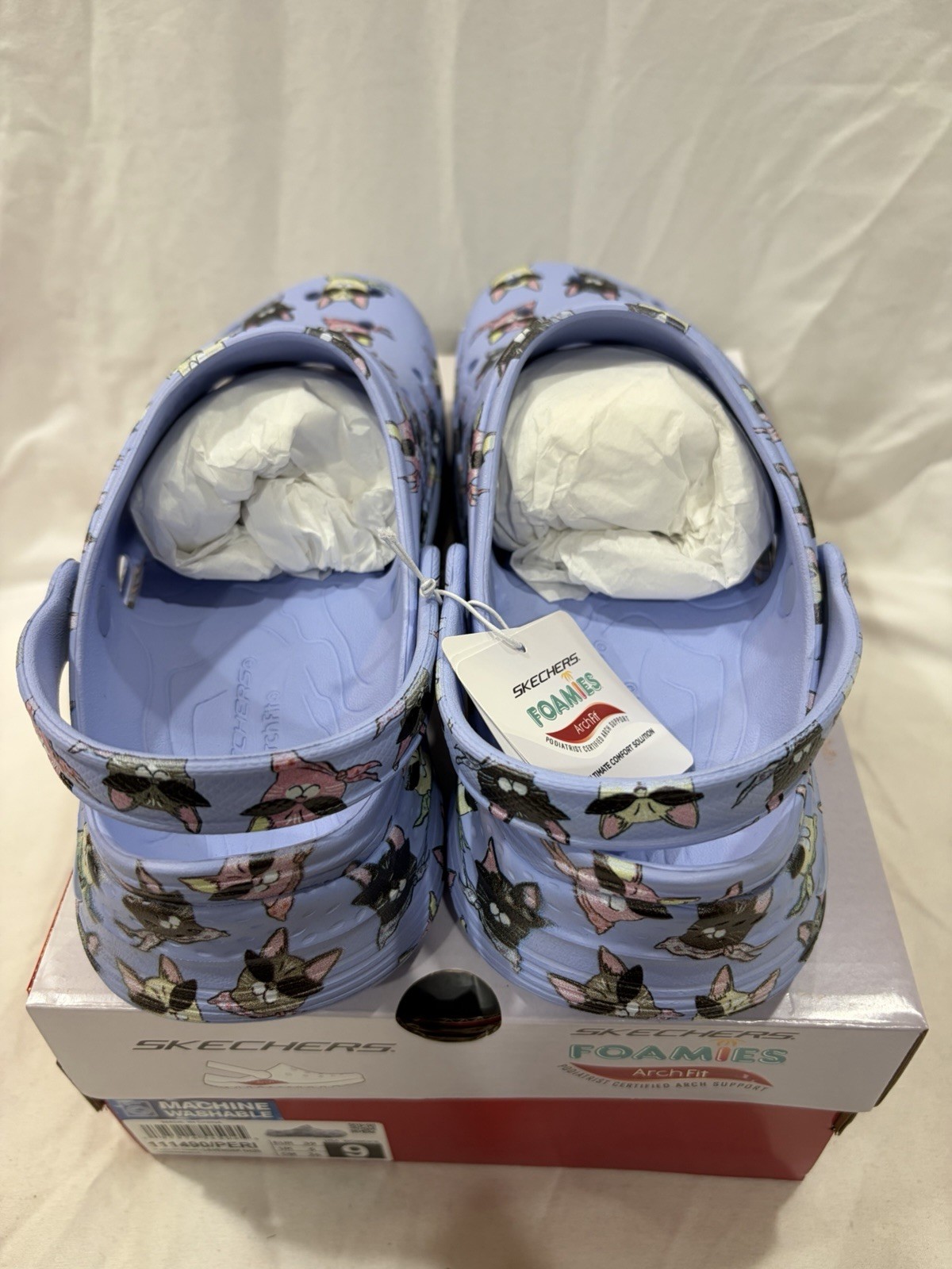 Skechers Womens Foamies Arch Fit Windy Kitty, Periwinkle, Size 9 M