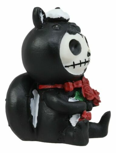 Furrybones Valentines Odo The Skunk Red Roses Skeleton Monster Ornament Figurine