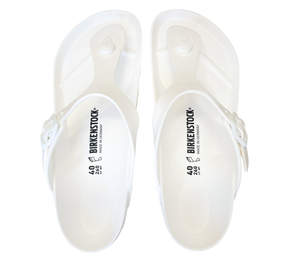 Birkenstock Unisex Gizeh Eva Sandals Euro Sz 40 US Women's 9 Men's 12 White NIB