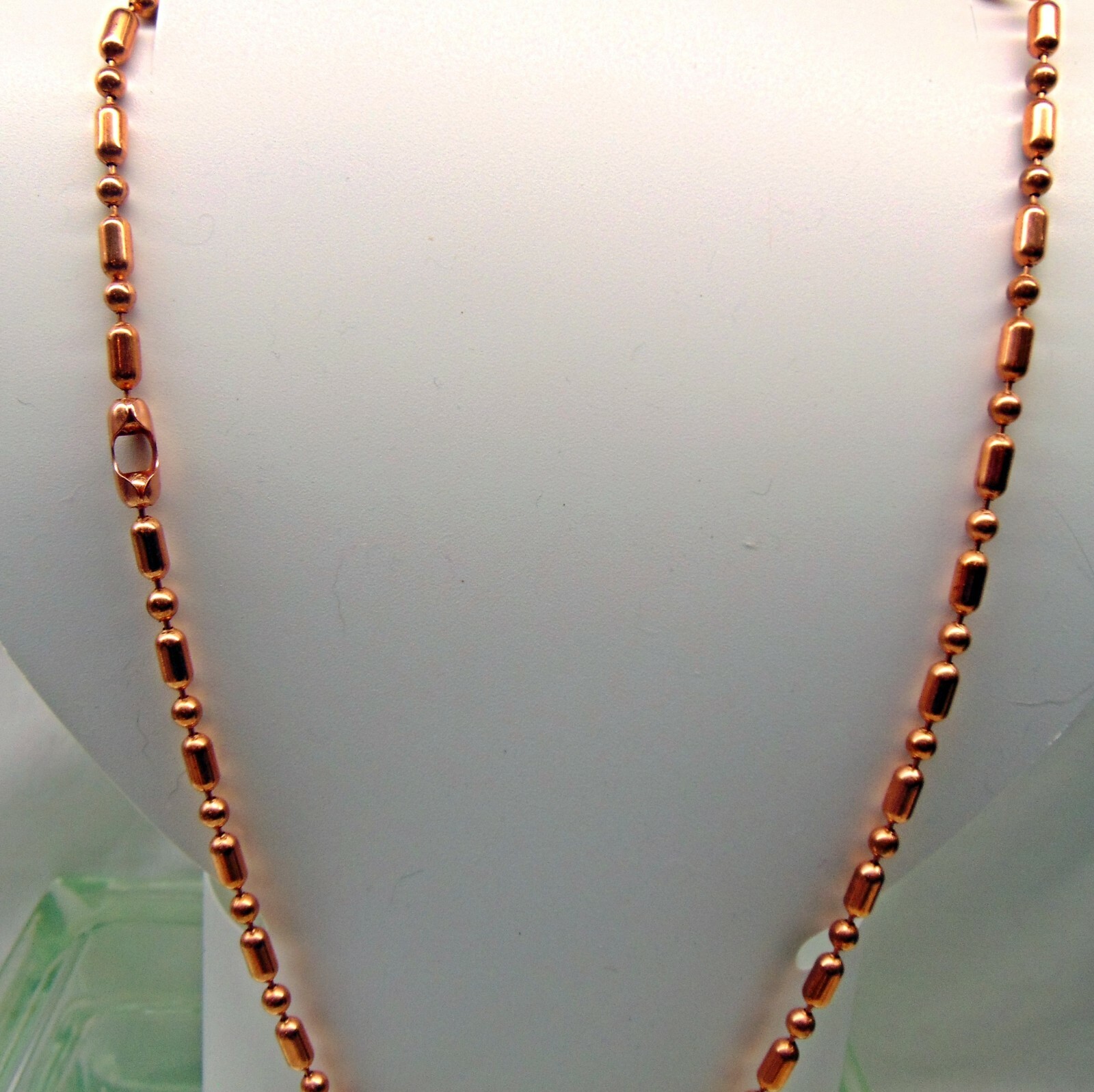 100% COPPER Ball + Bar Chain ~ NECKLACES ~ 4.5mm bead ~ #10 size Various Lengths