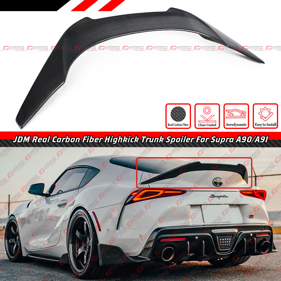 FOR 2020-2024 TOYOTA SUPRA A90 A91 CARBON FIBER JDM HIGHKICK TRUNK SPOILER WING