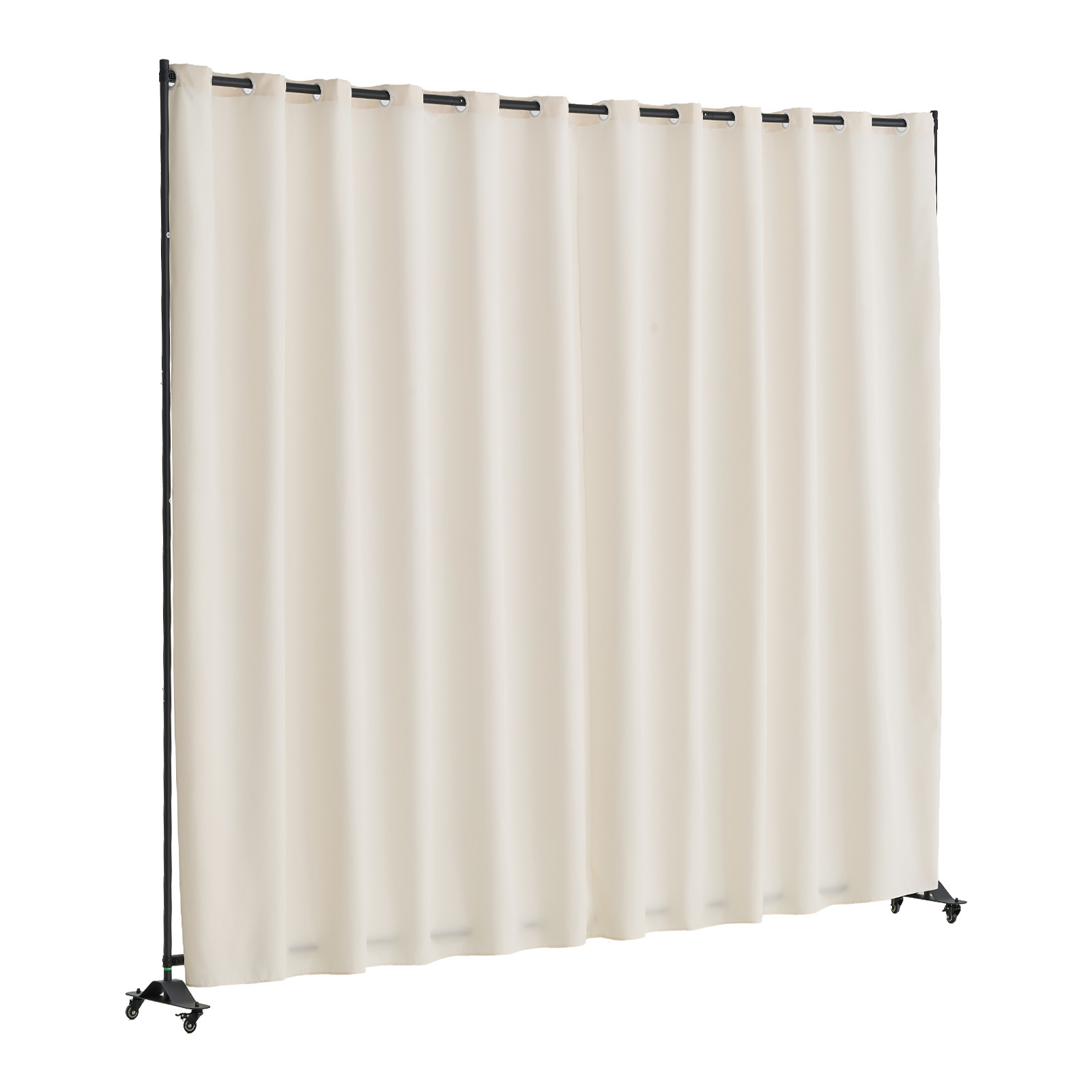 Room Divider Portable Panel Room Divider with Wheels Privacy Screen Beige