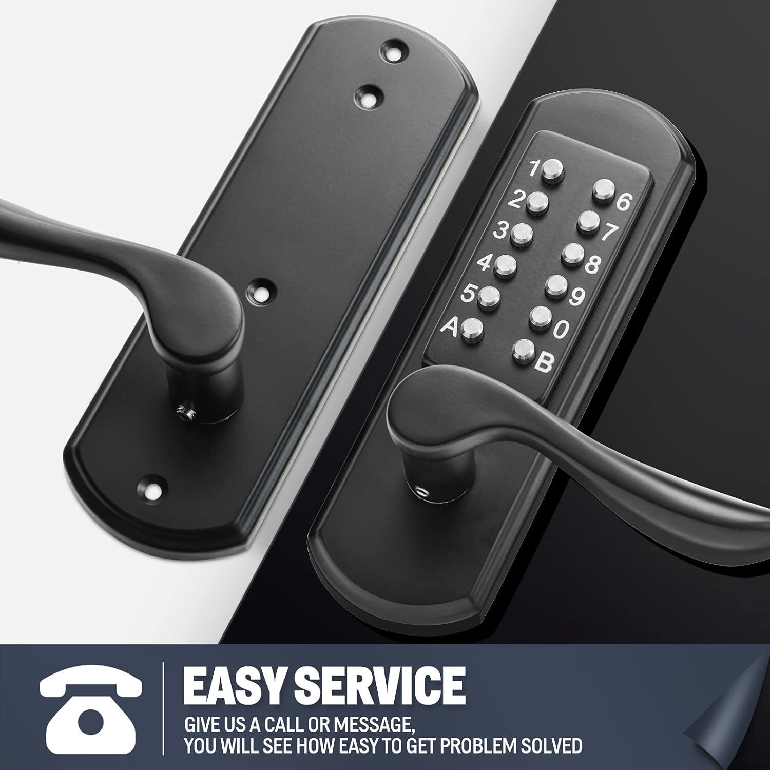 Keyless Entry Keypad Door Lock Mechanical With Keypad&Handle Stainless Steel 304