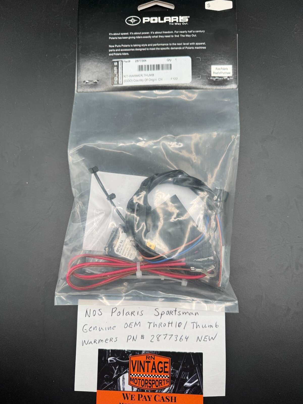 NOS Polaris Sportsman Genuine OEM Throttle / Thumb Warmers Part # 2877364 New .