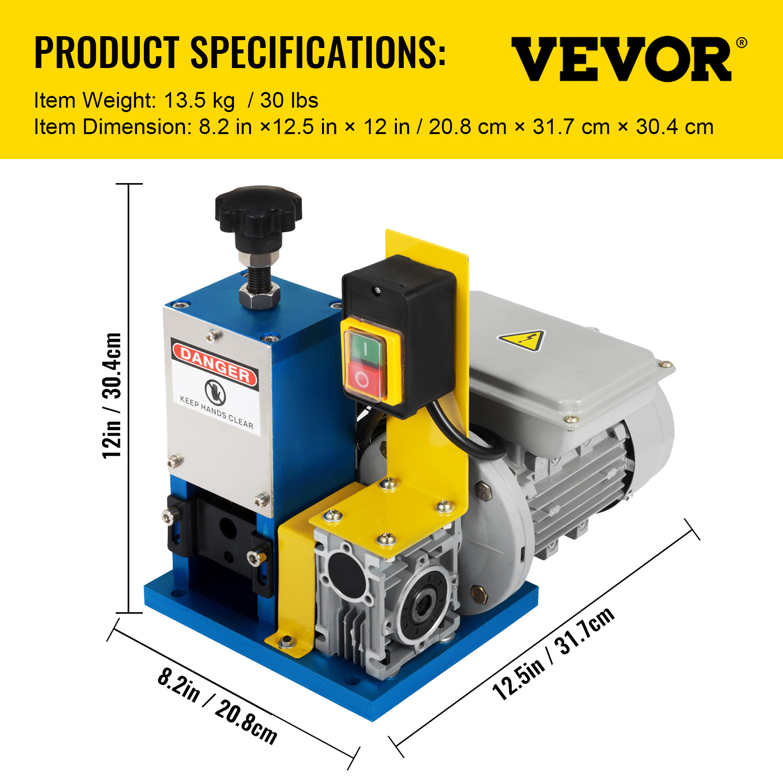 VEVOR Powered Electric Wire Stripping Metal Cable Stripper Machine copper scrap
