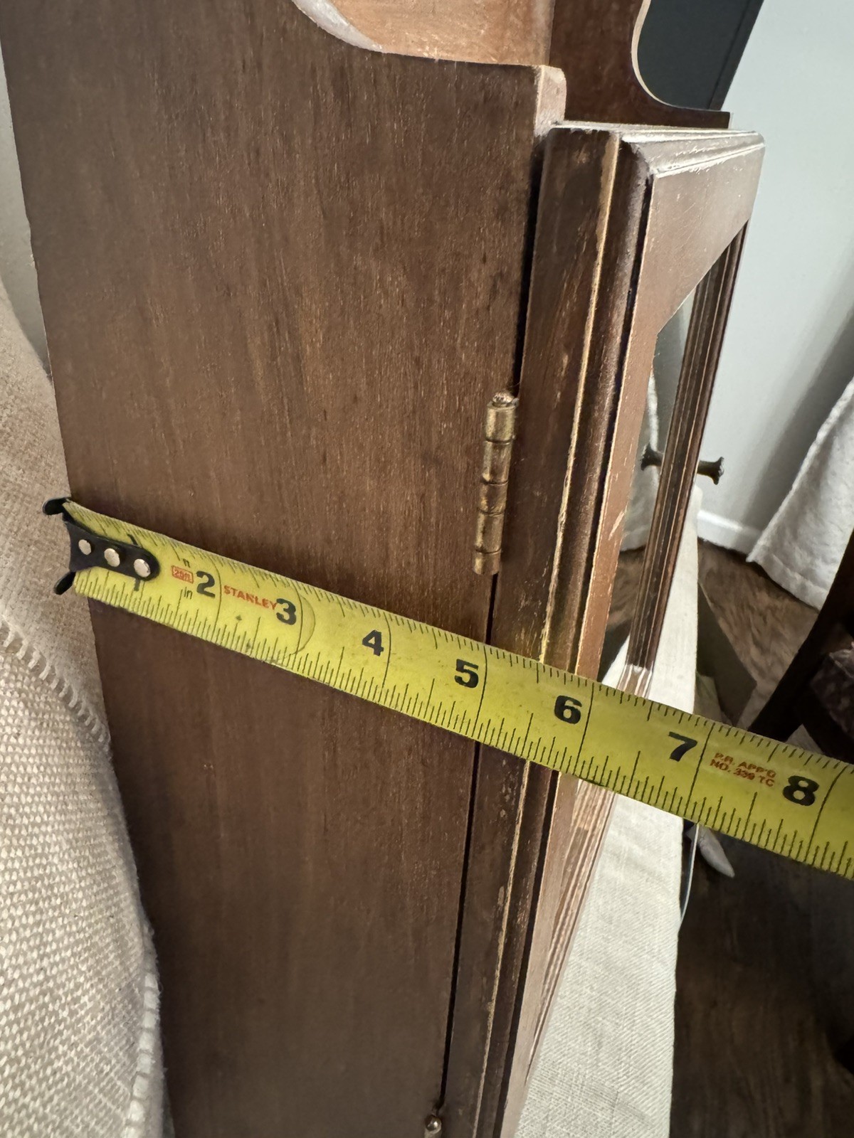 RARE Antique 1900s Hand Made Medicine Cabinet Mirror and towel bar