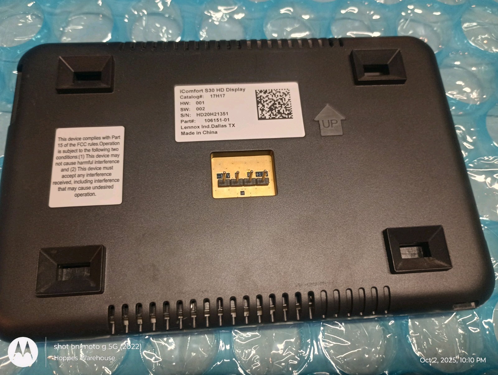 USED LENNOX iCOMFORT S30 BLACK HD DISPLAY THERMOSTA WORKING TESTED