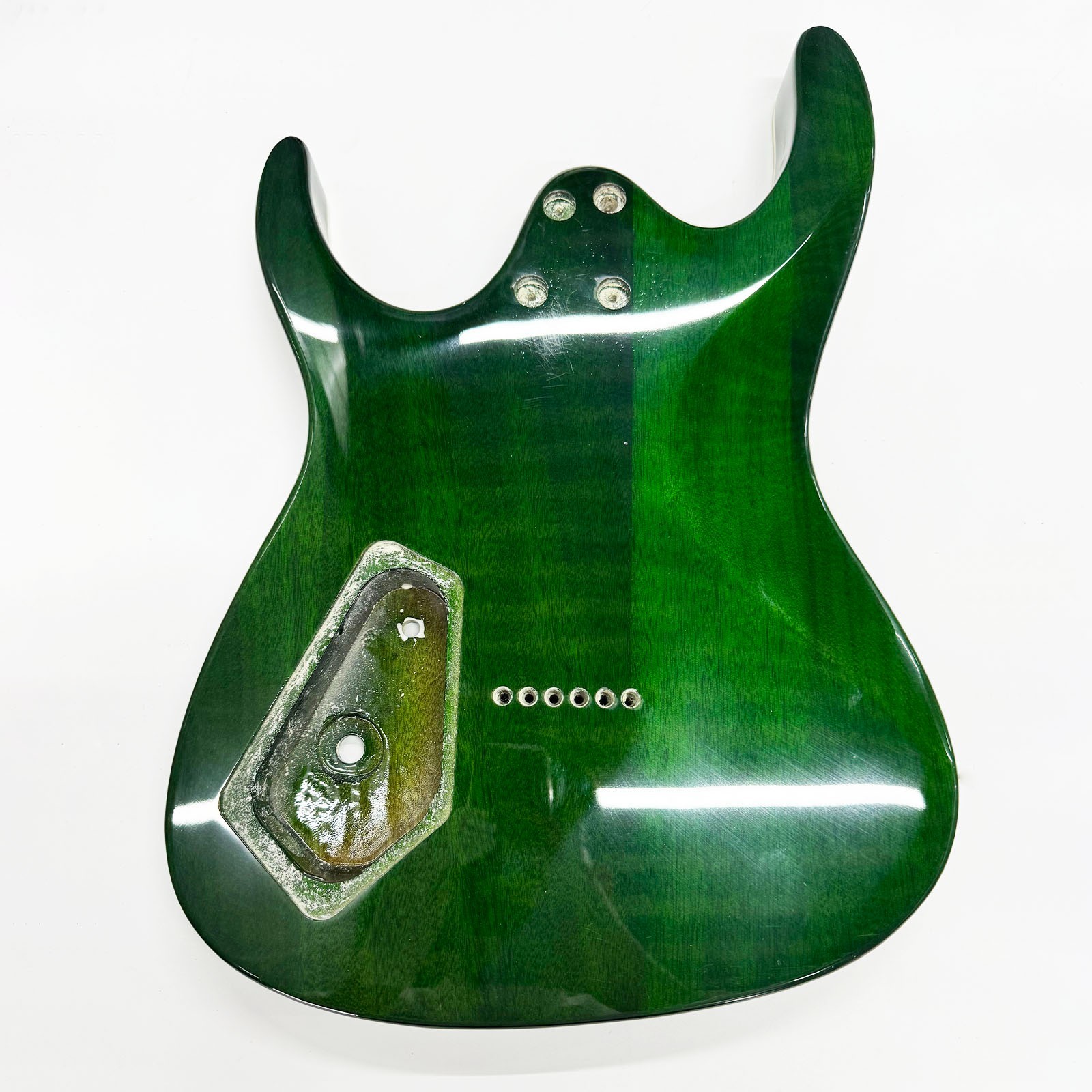 Basswood Electric Guitar Body Gloss Finish Green Burst Fits 24 Frets 25.5 Inch