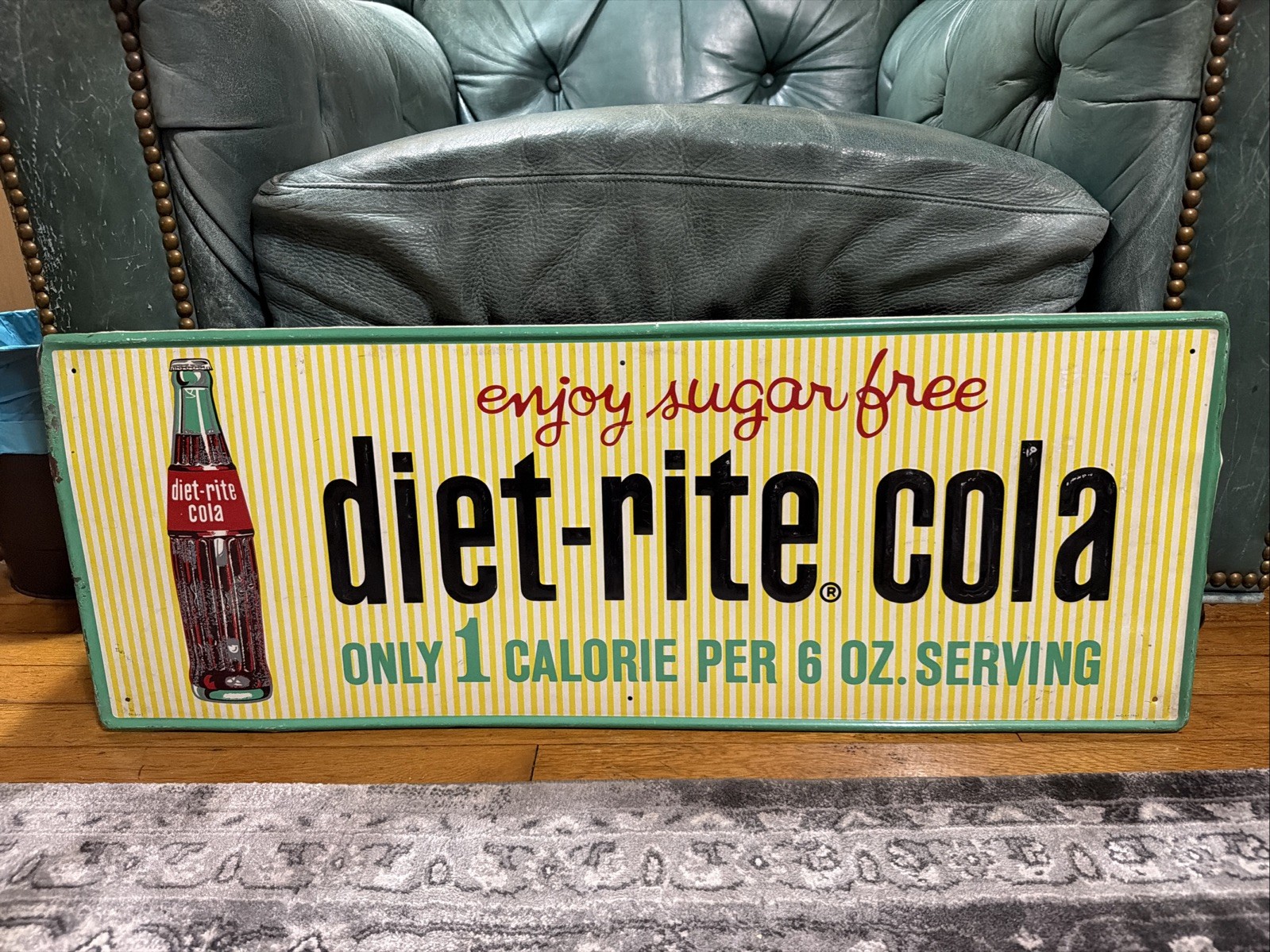 Original 32” Diet Rite Cola Advertising Sign