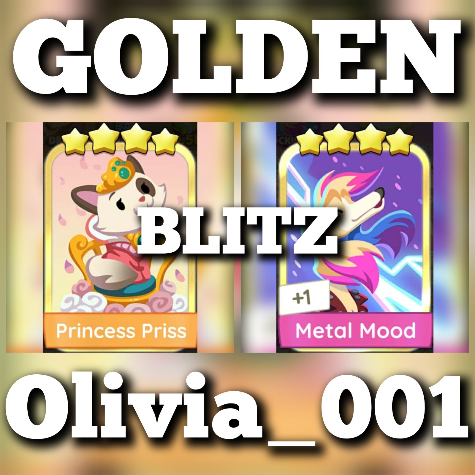Princess Priss & Metal Mood :-  Mono_Poly_Go Golden Blitz Stickers