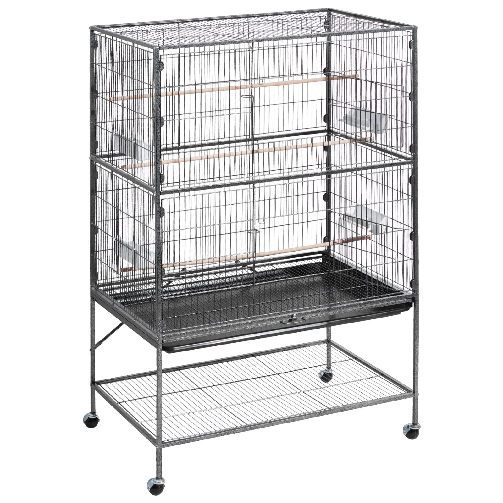 VEVOR Bird Cage Bird Flight Cage 36.6 x 22.8 x 59.5 inch Wrought Iron Perches