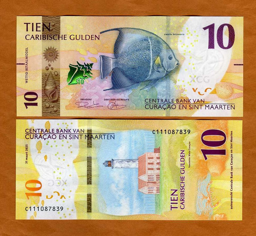 Curacao and Sint Maarten  10 Gulden, 2025, P-New,  UNC  New Banknotes