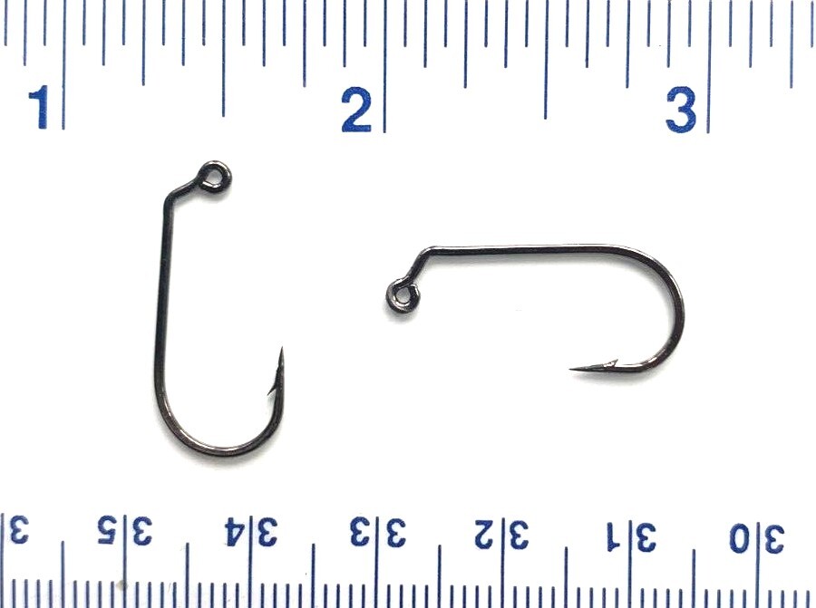 100 or 1000 black nickel 60 degree round bend jig hooks - 32786
