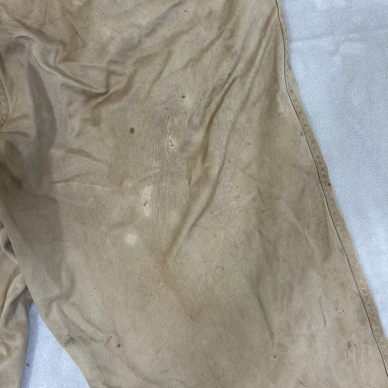 Vintage 1940s WW2 US Army Khaki Chino Cotton Uniform Pant 28x31 Button fly