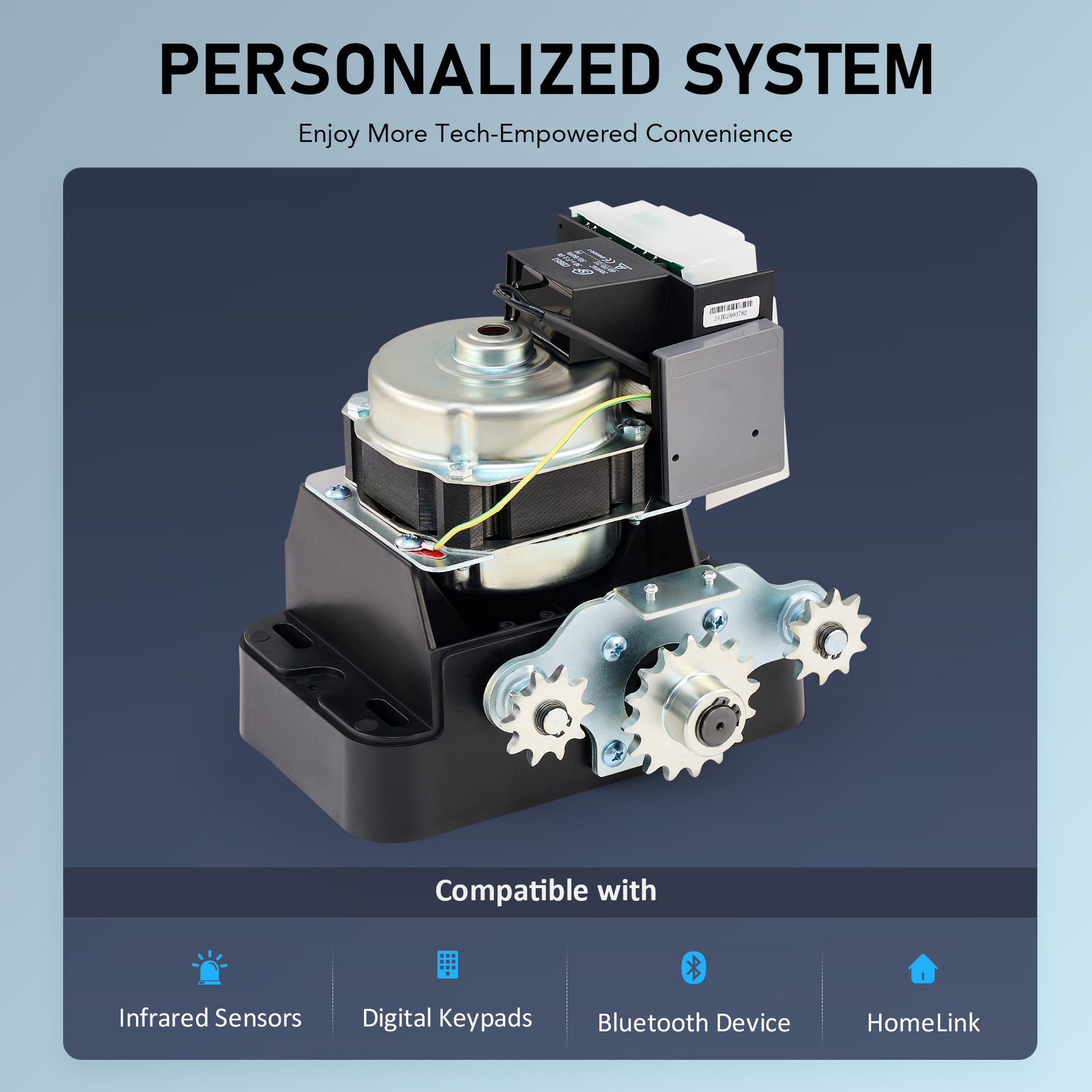 CO-Z 1400lb Sliding Gate Opener Security System Kit - APP & Keypad & 4 Remotes