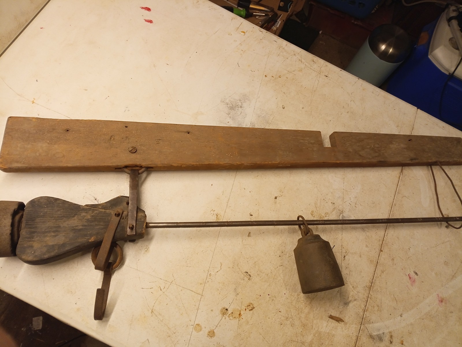 Antique Steelyard Scales With Roman Numerals Steel Primative