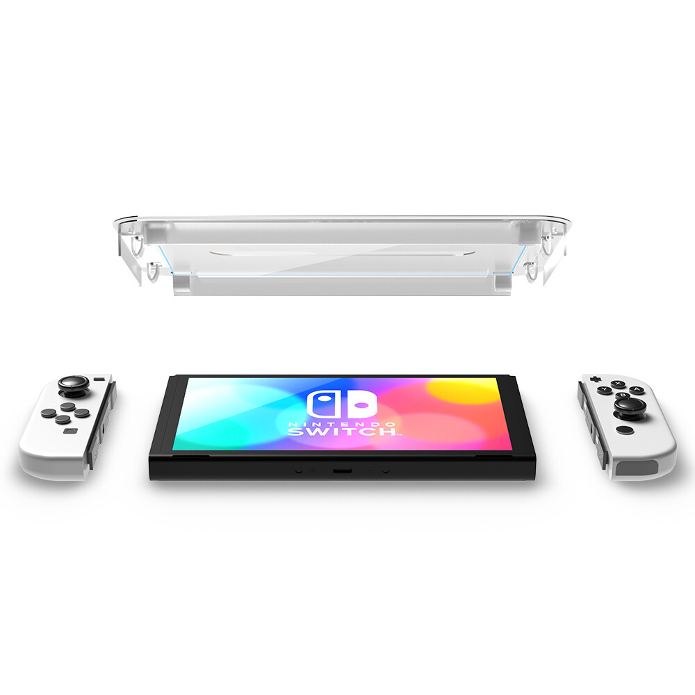 For Nintendo Switch OLED | Spigen [ EZFIT GLAStR ] Slim Screen Protector