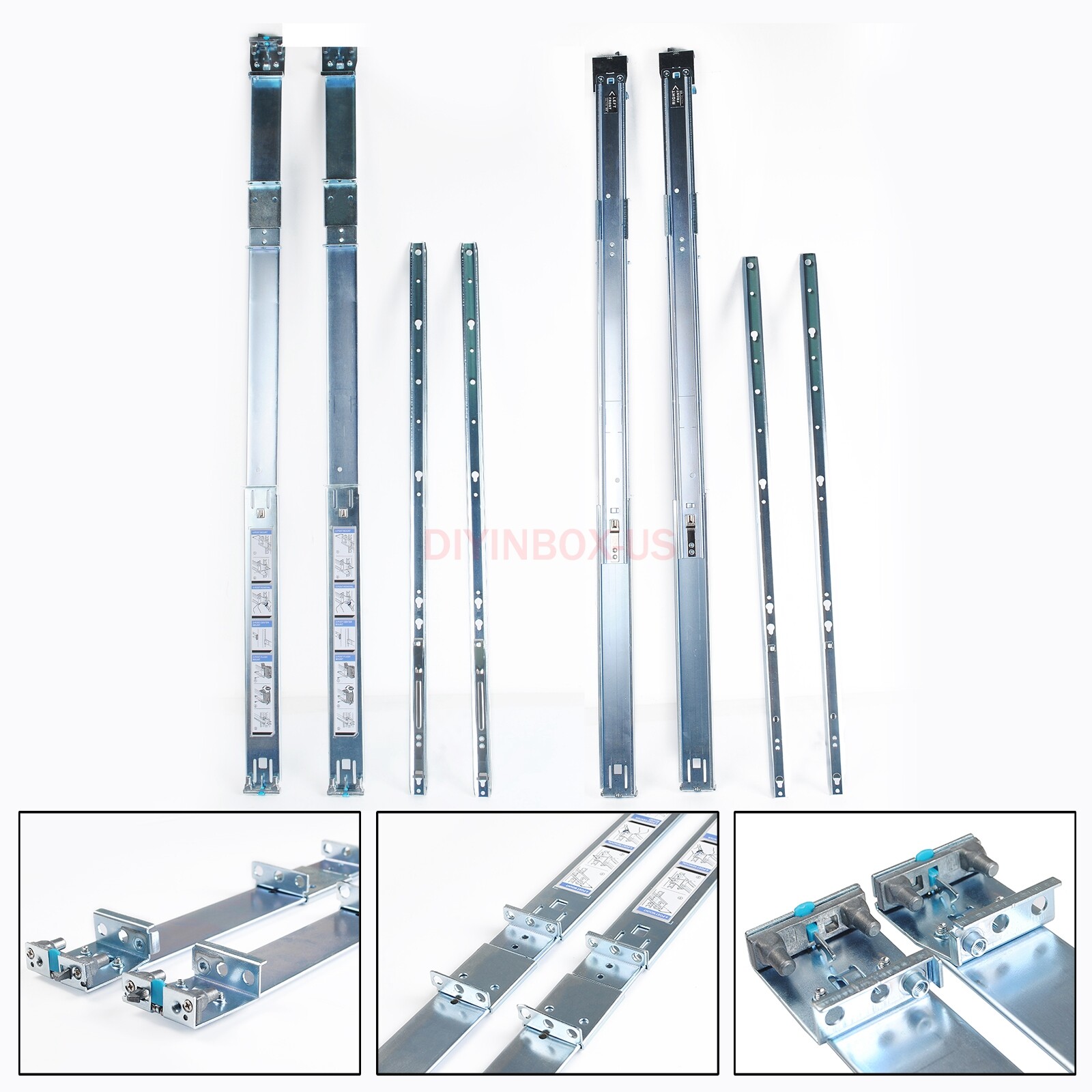 Dell PowerEdge R320 R420 R620 R630 R640 1U Static Ready Rail Rails Kit 053D7M